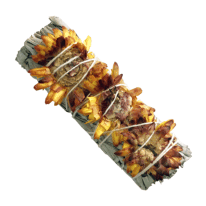 Salvia Blanca + Flor de Papel Naranja (4 pulgadas)