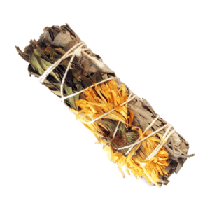 Salvia Blanca + Flor de Caléndula Amarilla + Mirto Verde (4 pulgadas)