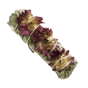 Salvia Blanca + Flor de Papel Morada (4 pulgadas)