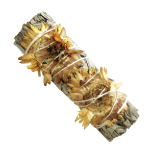 Salvia Blanca + Flor de Papel Natural (4 pulgadas)